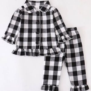 NWT gingham ruffle pajamas